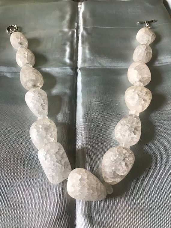 Quartz Crystal Necklace / Natural Quartz Stone Nec