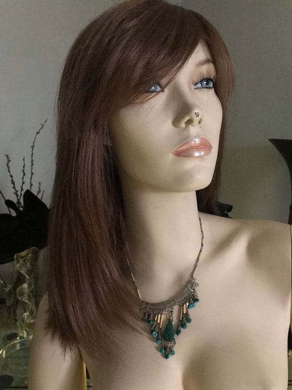 Vintage Jewelry/Turquoise Tribal Bib Necklace/ 19… - image 10