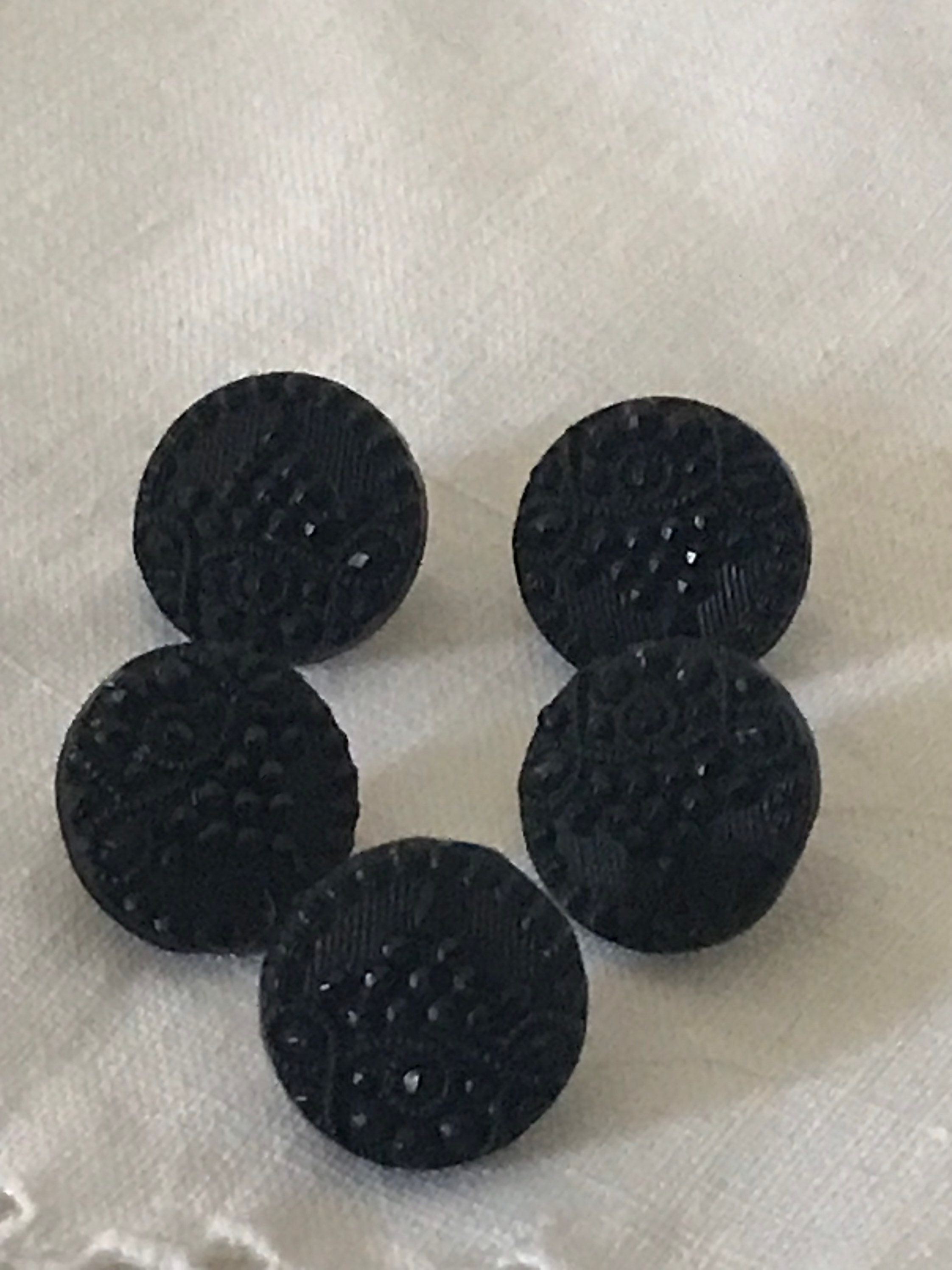 Antique Buttons Lot•carved Black Jet Buttons•lot of 5 Small Carved ...
