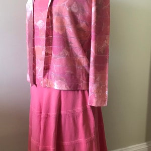 Women’s Vintage Clothing/ Salmon Linen Blend Full Skirt image 2