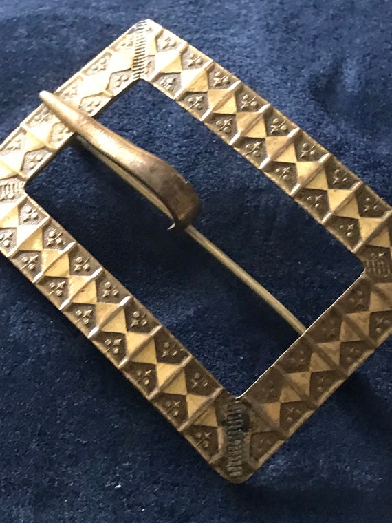 Vintage Jewelry • 1930’s Brass Brooch • Brass Buc… - image 1
