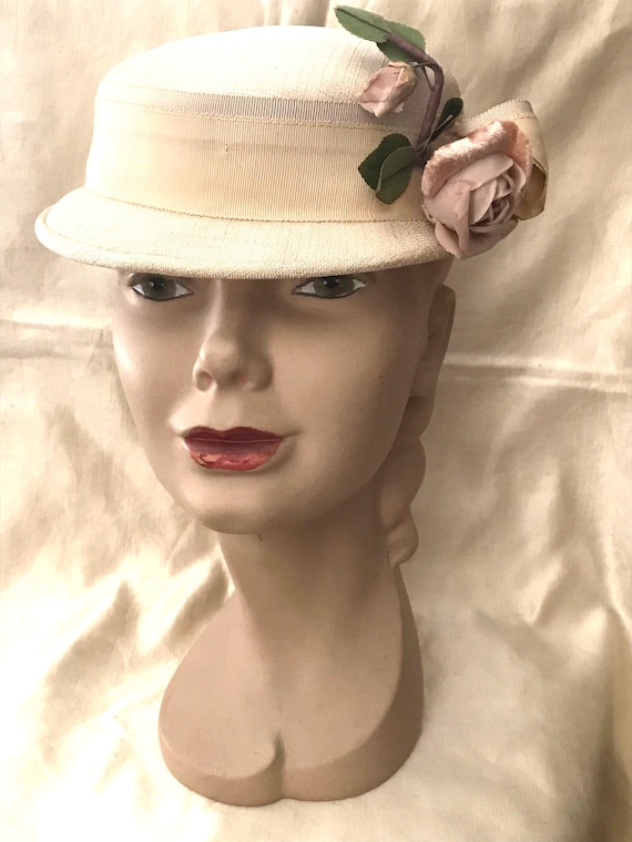 Little Pale Pink Hat • 1940’s -50’s Pillbox Hat •… - image 8