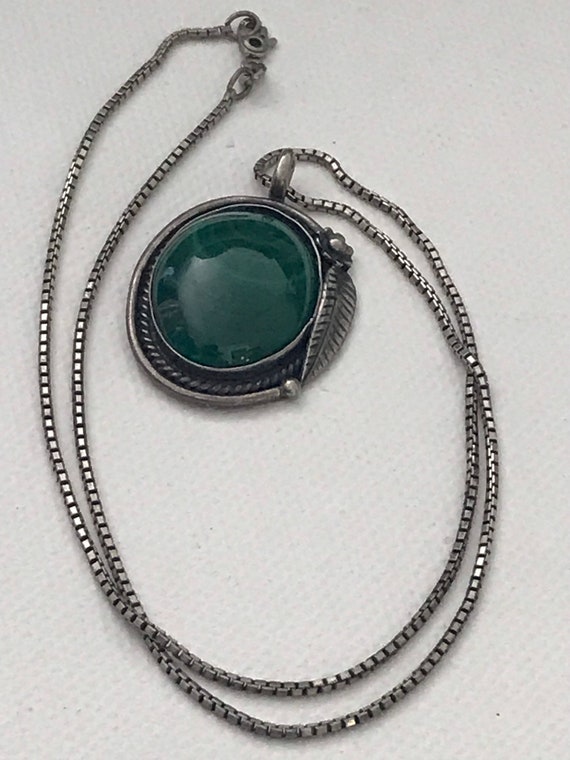 Vintage Jewelry/ Vintage Malachite Necklace/ Ster… - image 1