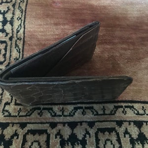 Accesorios para hombres • Cartera de piel de cocodrilo auténtica • Cartera de piel de cocodrilo de los años 50 Cartera de piel de cocodrilo vintage • Cartera unisex • Accesorio vintage