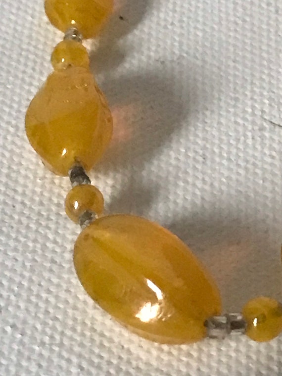 Vaseline Glass Bead Necklace - image 8