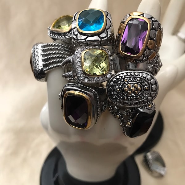 Vintage Costume Jewelry • Bold Costume Jewelry Rings• Cocktail Rings• Unisex Costume Jewelry