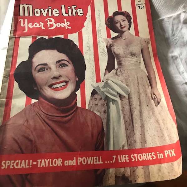 Vintage Magazine•1940’s Movie Life Year Book• Late 1930’s Early 1940’s Hollywood Movie Star Book• Collectible Ephemera