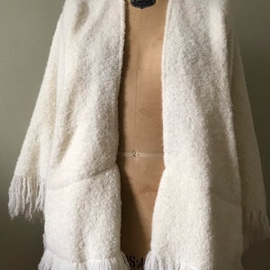 Vintage Poncho Caplet / Wool & Alpaca Shouder Coverup/ Made in Ireland/ Branigan Weavers