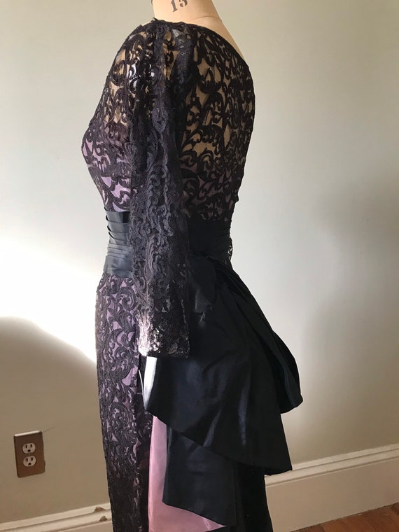 Women’s Vintage 1950’s Dress / Black Lace Formal … - image 2