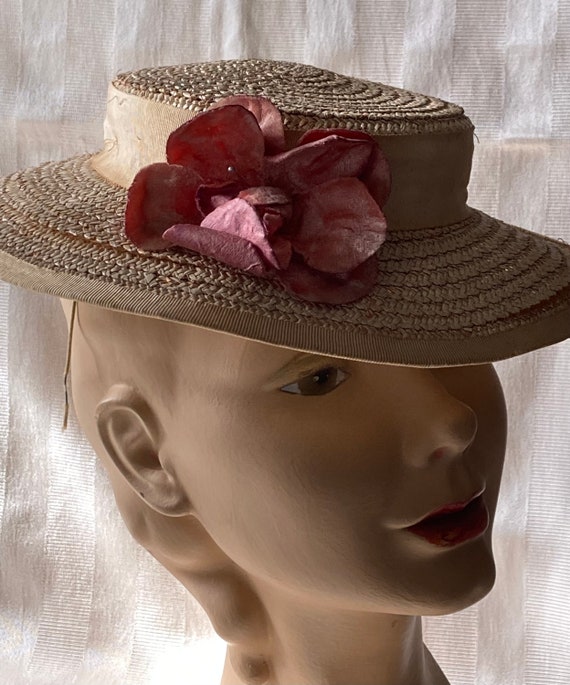 Vintage Straw Boater Hat• Young Girls Straw Hat• … - image 9