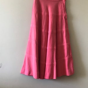 Women’s Vintage Clothing/ Salmon Linen Blend Full Skirt image 5