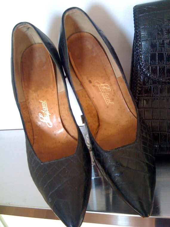 Women's Accessories / 1950's Black Alligator Needl