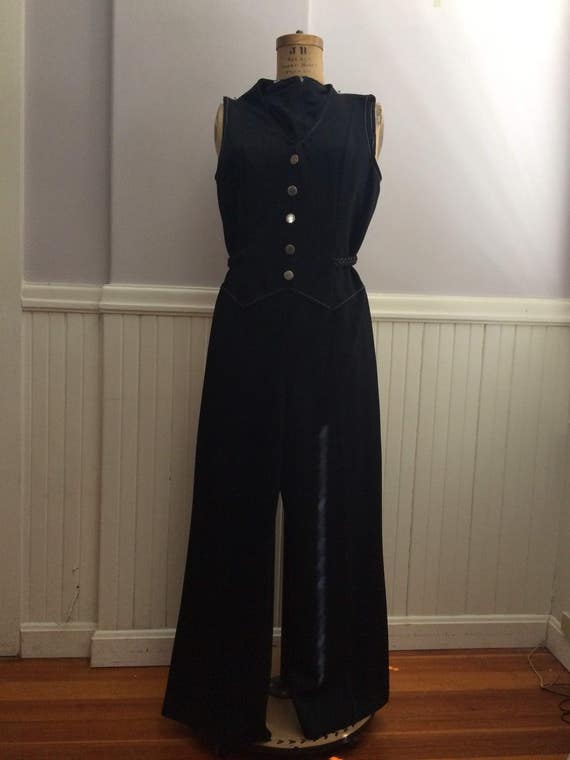 Women's Vintage Clothing / 1970's Black Polyester