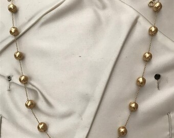 Gioielli vintage/Collana di perle finte in vetro distanziate/Collana di perle finte in vetro champagne/Collana di bigiotteria con perle