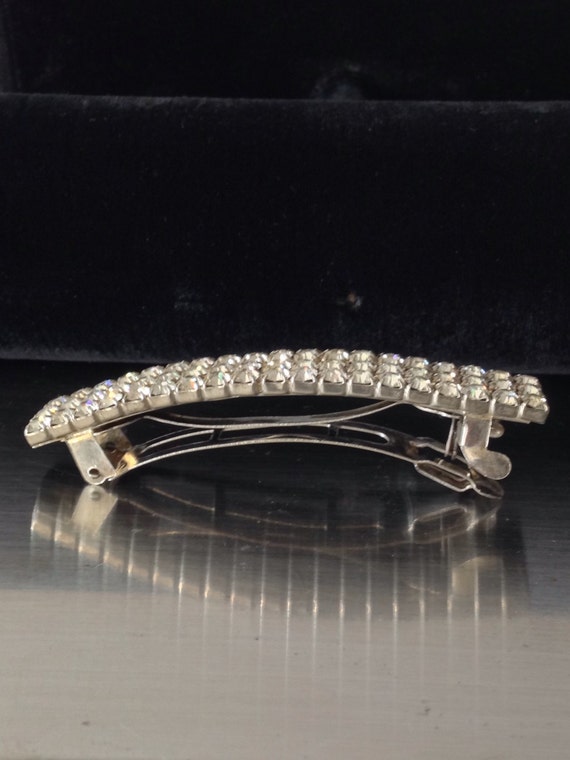 1980's Clear Rhinestone Hair Barrette / Hair Acce… - image 3