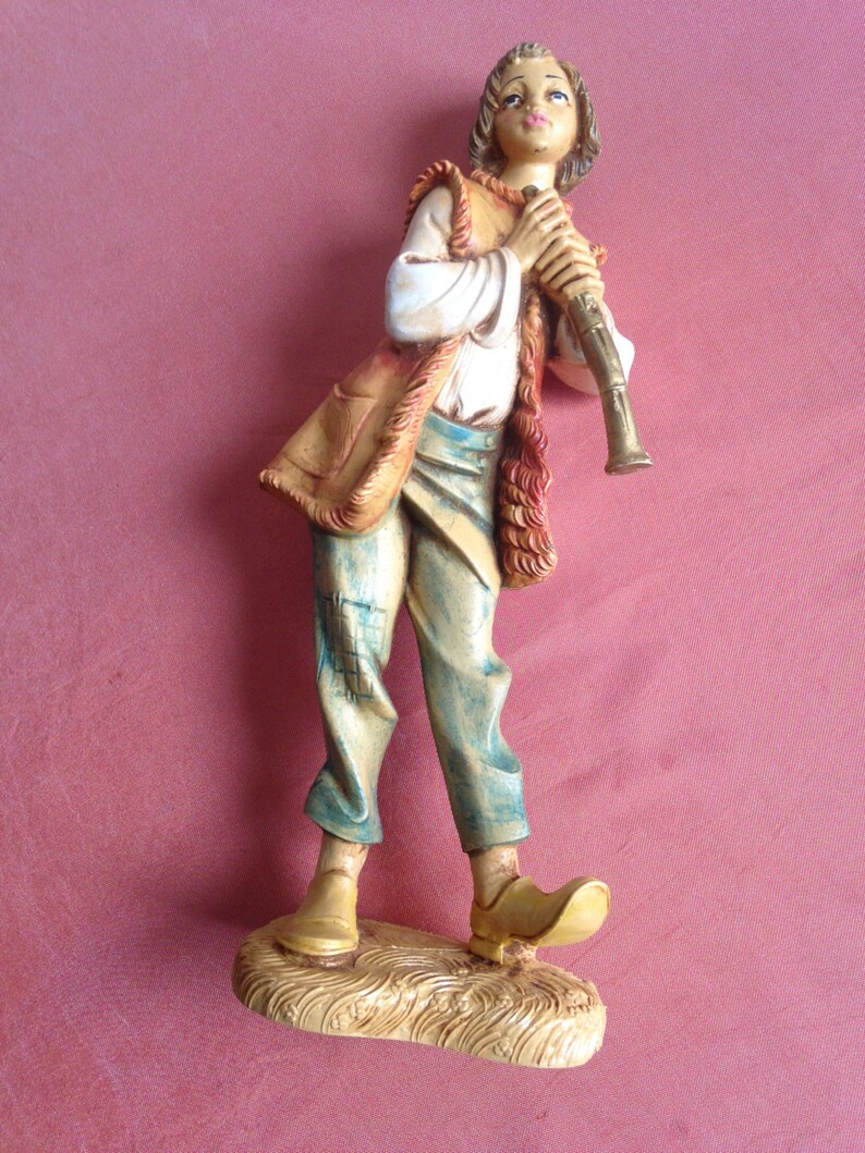 Depose Italy Nativity Figurine / Flute Playing Shepard Boy/ Etsy