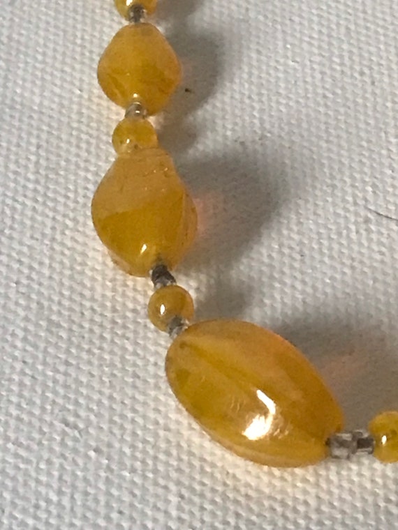 Vaseline Glass Bead Necklace - image 2