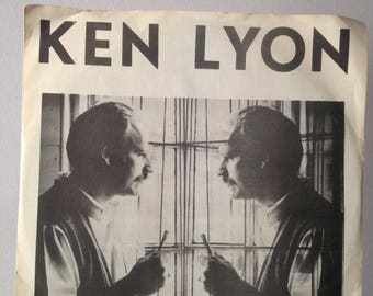 Collectible Rare 45 rpm 1968 Ken Lyon Record / Viscount Records / Benefit for Edgewood Winter Art Festival / Cellar Steppes Coffee House