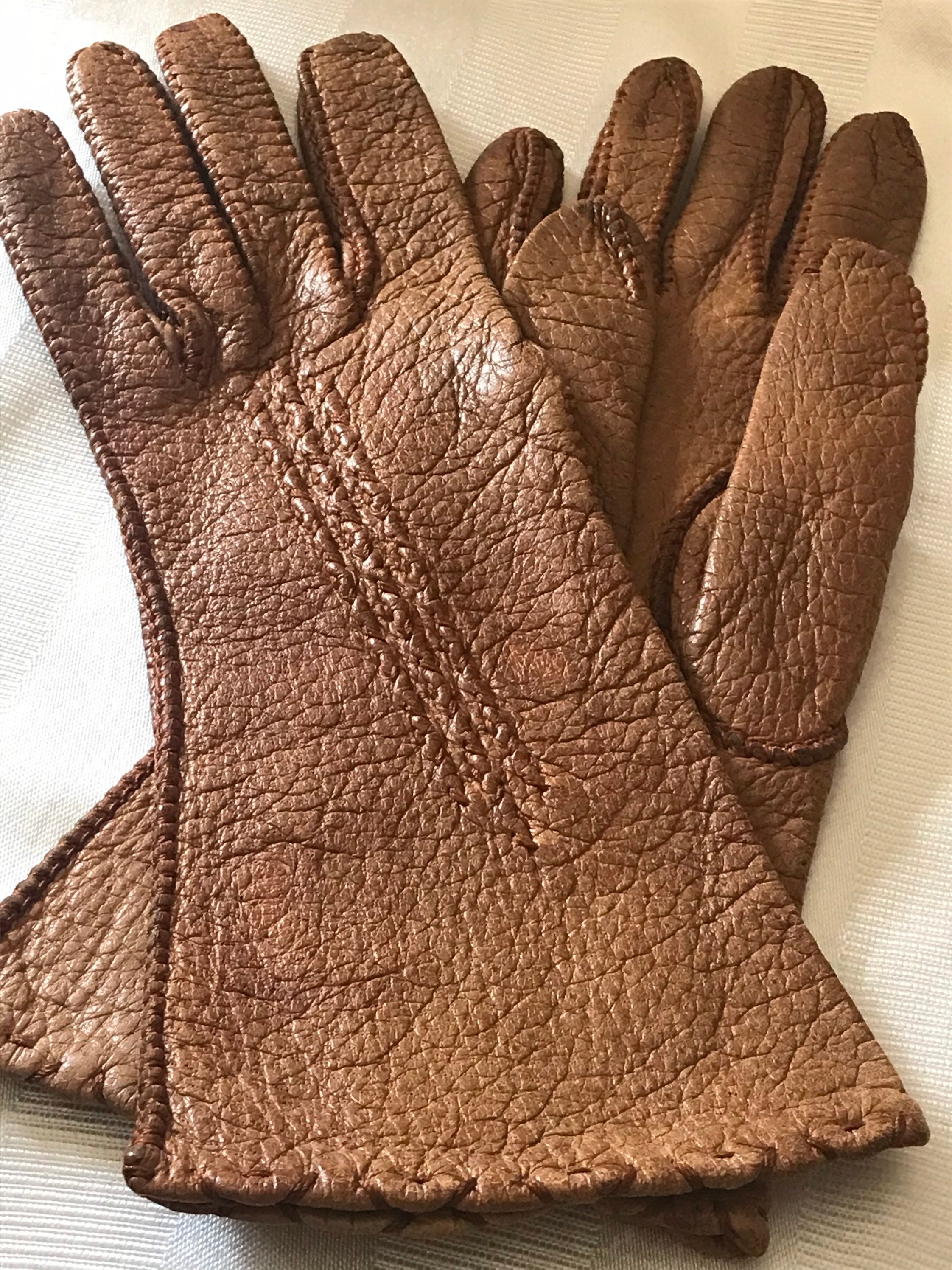 Anteia - Peccary Leather Gloves Light Brown / 6