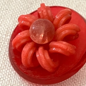 Vintage Button Lot• Lot of 4 Matching 1940’s-50’s Red Resin Buttons• Garment Supply• Sewing Supplies • Crafting Supply• Vintage Fasteners
