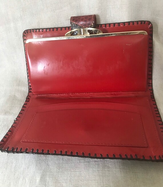 1970’s Reptile Skin Wallet & Checkbook Holder/Vin… - image 3
