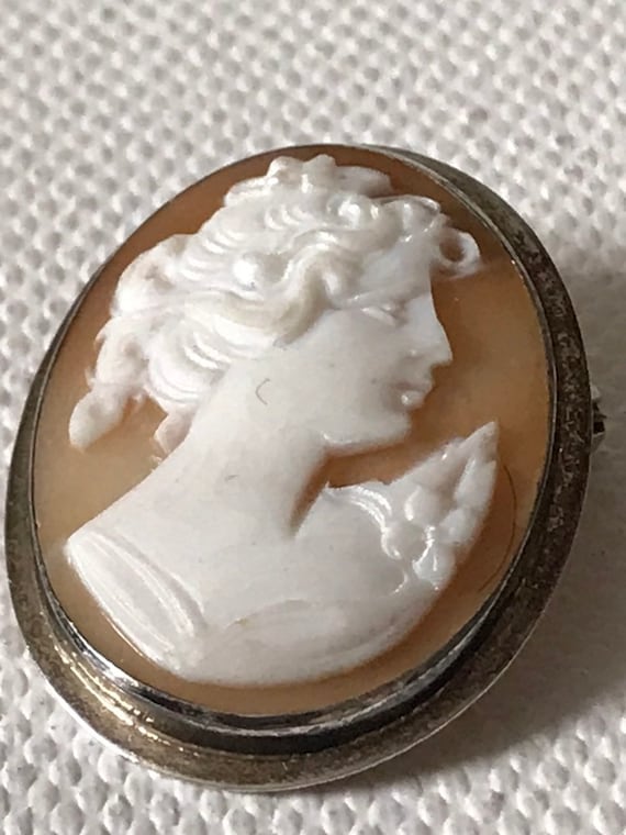Antique Cameo Brooch-Pendant / Vintage Jewelry / Cameo Pin / Stering Siver Cameo Brooch-Pendant