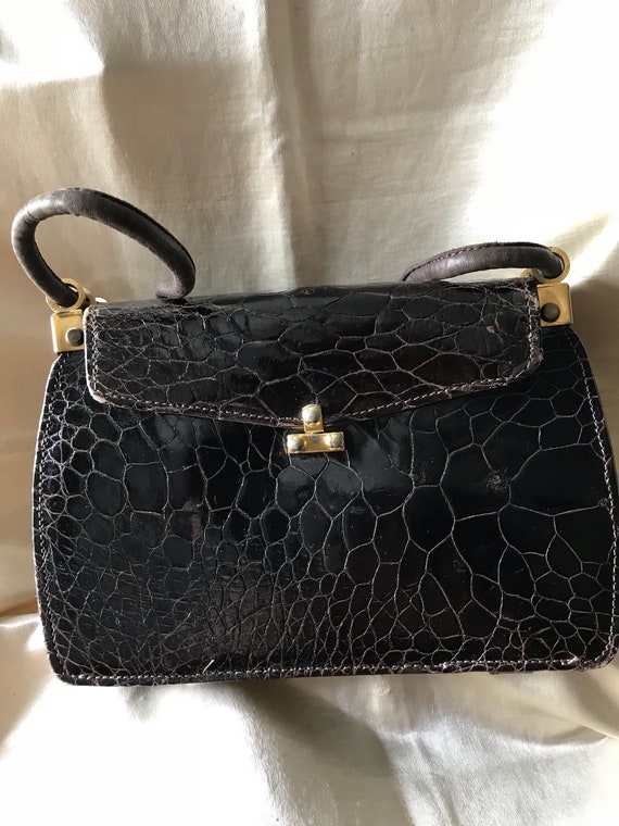 Women's Vintage Accessories /Brown Faux Reptile Pu