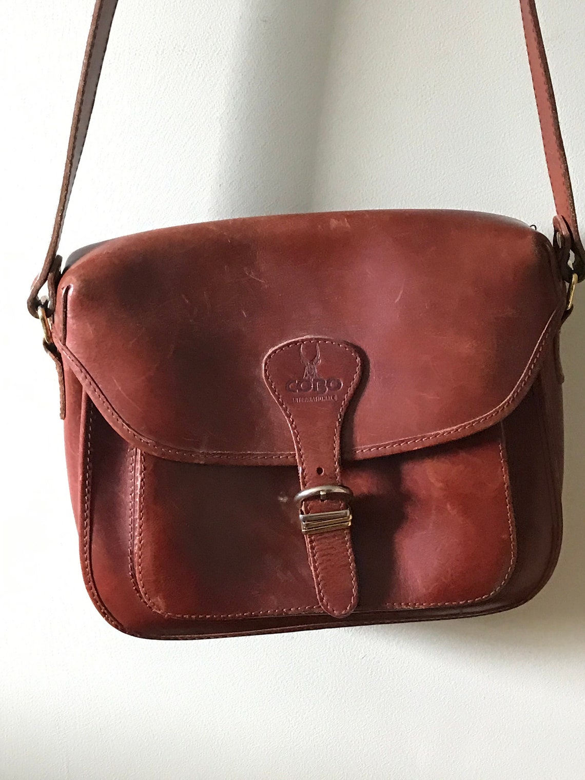 Leather Crossbody Messenger Bag /cobo Leather Crossbody / Etsy