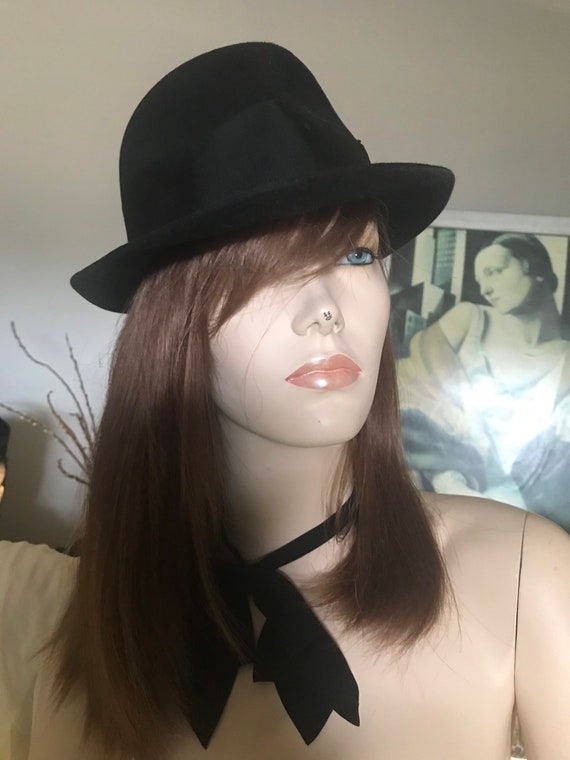 Vintage Fedora Hat• Unisex Fedora • Black Fedora … - image 2