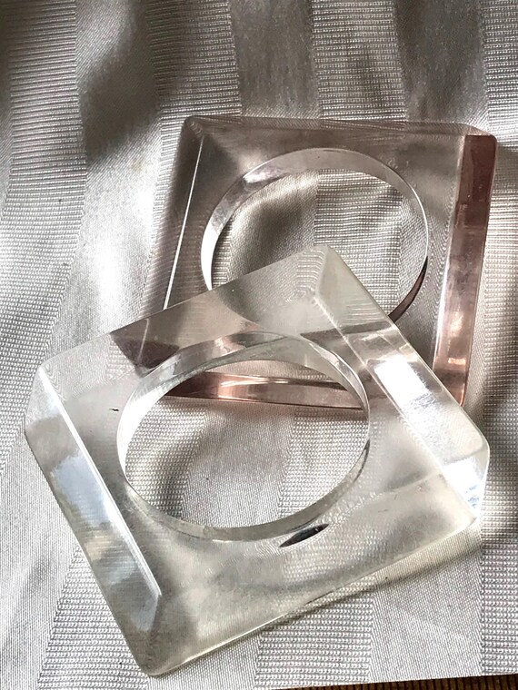 Vintage Lucite Bangles / Geometric Bangle / 60’s … - image 6
