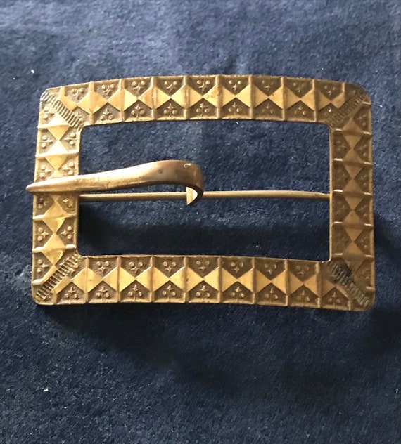 Vintage Jewelry • 1930’s Brass Brooch • Brass Buc… - image 2