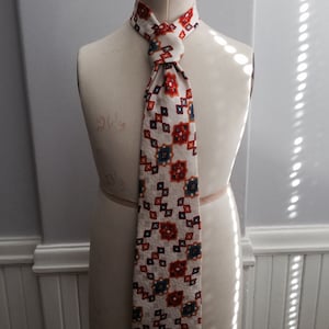 1970&#39;s Vintage Male Shirt Dressing / 70&#39;s Silk Necktie / Made in Italy
