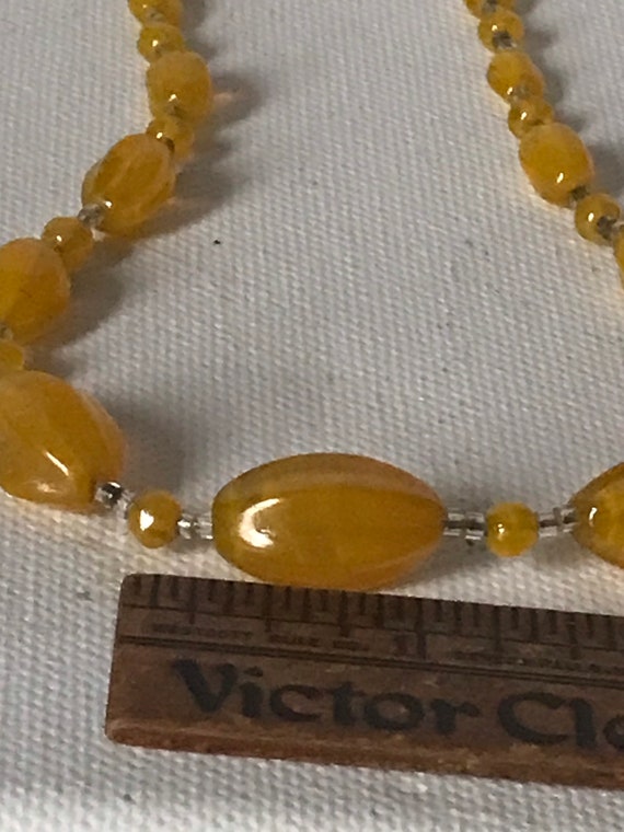 Vaseline Glass Bead Necklace - image 9