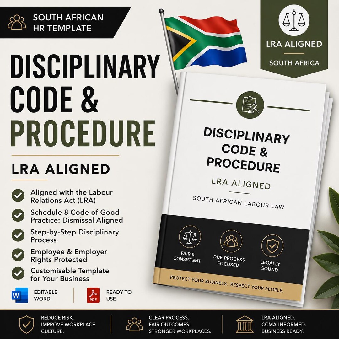 Lra Code Table South African Disciplinary Code & Procedure | LRA Aligned HR Template ...