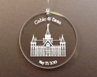 Personalized Acrylic -Temple Ornament- For Christmas, Wedding or Anniversary Gift