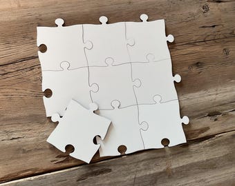 Large White Blank Puzzle Pieces: Wedding Guest Book Alternative