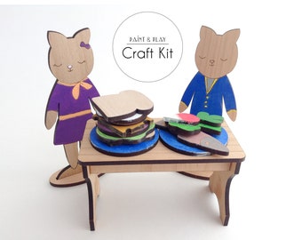 Cat's Corner Cafe Paint & Play: Wood Art Craft Kit