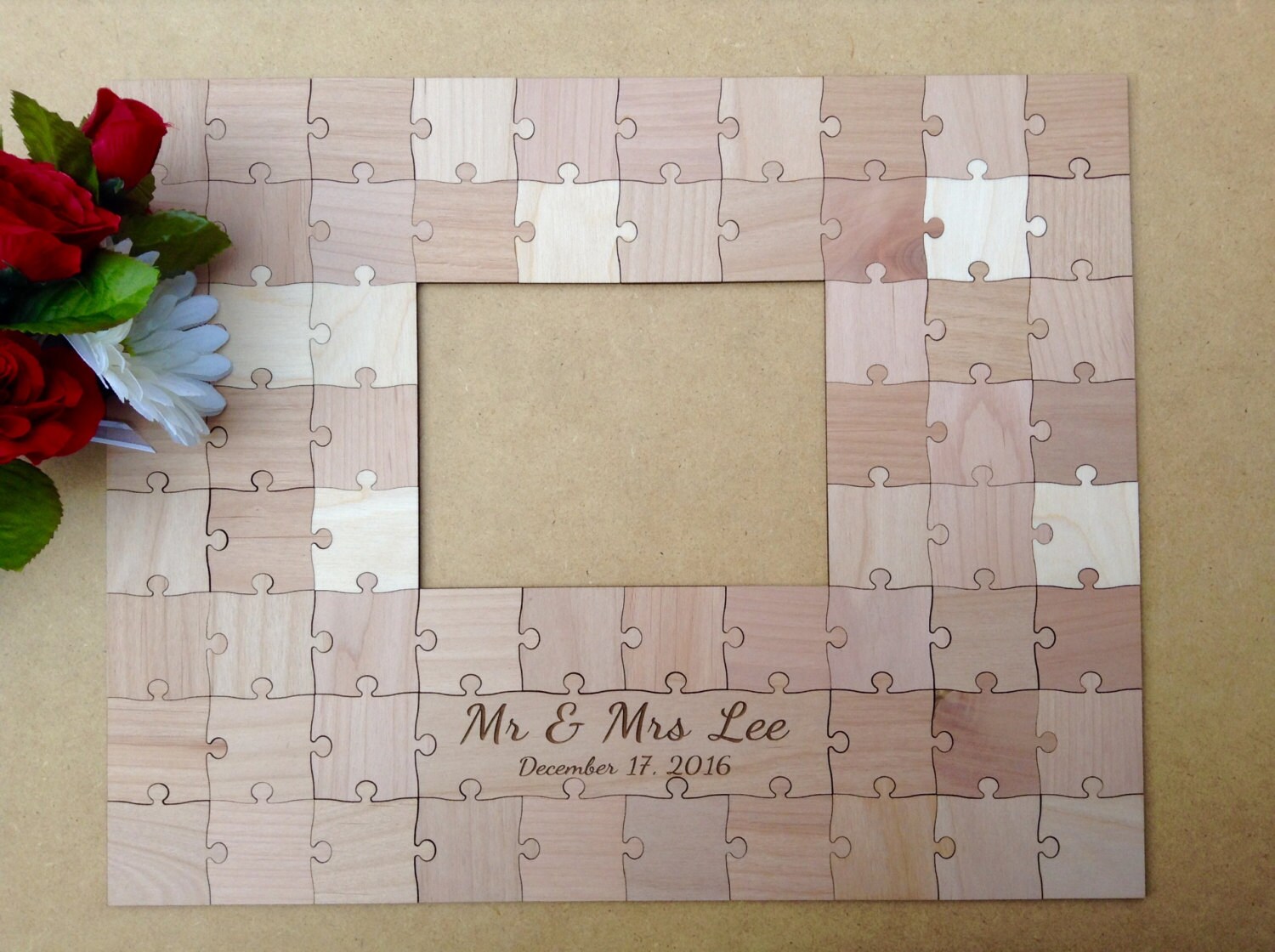60 pcs Picture Frame Puzzle Custom Wedding Guest Book Puzzle Etsy