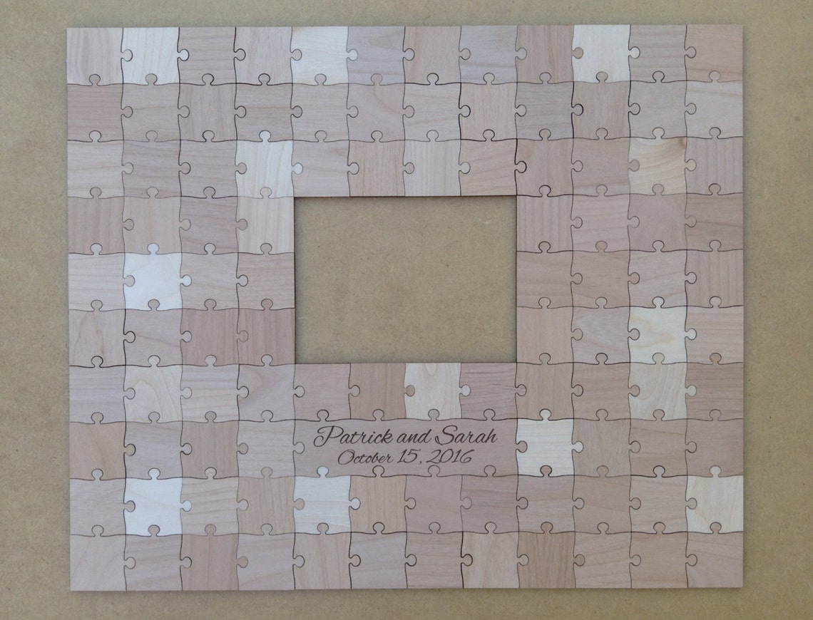 100 pcs Picture Frame Puzzle Custom Wedding Guest Book Puzzle Etsy