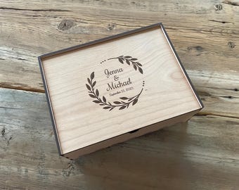 Custom Engraved Keepsake Box for Your Guestbook Puzzle
