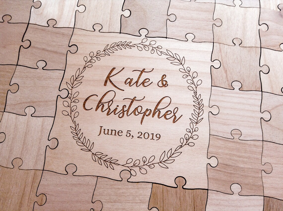 Custom Wedding Guest Book Puzzle Etsy