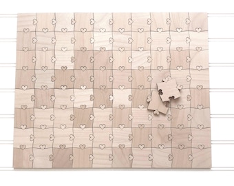 Heart Tab 1.5 inch Puzzle Pieces for Wedding Guest Book