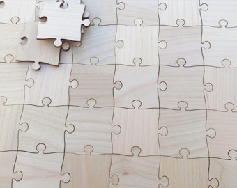 Blank Puzzle 1.5 inch Pieces for Guest Book Wood Puzzle