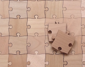Large 2 inch Blank Wood Puzzle Pieces for Guest Book Puzzle DIY