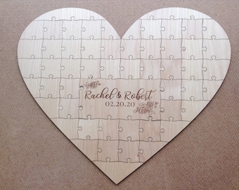 Heart Shaped Puzzle Wedding Guest Book Alternative
