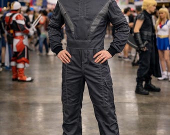 Mandalorian Bounty Hunter Gray Flight Suit Cosplay | Star Wars Din Djarin Costume Outfit | 3 Piece Beskar Under Suit