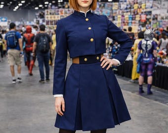 Anime Inspired Navy Blue School Uniform Costume | Female Cosplay Outfit | Halloween Comic Con Costume
