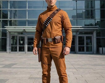 Corellian Smuggler Cosplay Anzug | Galaktische Schurke Taktische Uniform | Sci-Fi Spacer Kampfkostüm | Individuelles Schurken Bekleidung