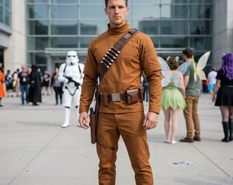 Corellian Smuggler Cosplay Suit | Galactic Rogue Tactical Uniform | Sci-Fi Spacer Combat Costume | Premium Custom Scoundrel Apparel
