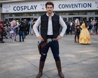 Starwars Inspired Han Solo Belt and Holster: Smuggler Costume Prop Accessory